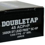 162192 DoubleTap Ammunition 45A160XM 45ACP 160gr Lead Free Hollow Point 20 Per Box/50 Case