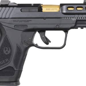 Ruger Security-380 .380 ACP compact pistol with black slide and gold barrel