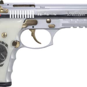 Girsan Regard Liberador II 9mm pistol polished chrome with gold accents