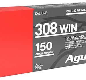 Aguila 1E308110 Target & Range Rifle 308Win 150gr Full Metal Jacket Boat Tail 20 Per Box/25 Case