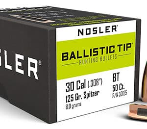 Nosler 30125 Ballistic Tip  30Cal 125gr Spitzer 50/Box