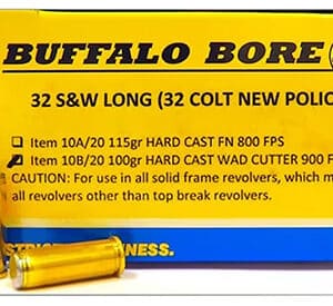 Buffalo Bore Ammunition 4518520 Personal Defense Strictly Business 45ACP +P 185gr Jacket Hollow Point 20 Per Box/12 Case