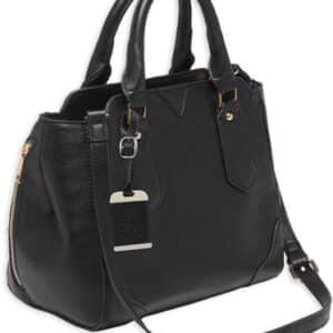 Bulldog BDP020 Satchel Purse w/Holster Black Leather for Small Autos & Revolvers Ambidextrous Hand