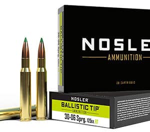Nosler 40068 Ballistic Tip  30-06Springfield 125gr Spitzer Ballistic Tip 20 Per Box/10 Case