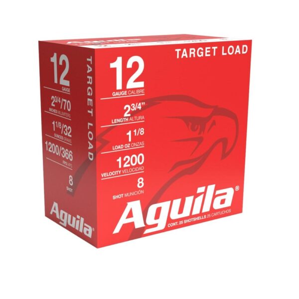 AU1CHB1358 1 Aguila Heavy Target Shotshells 12 ga 2-3/4" 1-1/8oz 1200 fps #8 25/ct