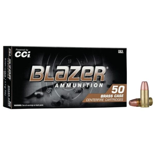 CC5203 1 CCI Blazer Brass Handgun Ammunition 9mm Luger 147 gr. FMJ 950 fps 50/ct