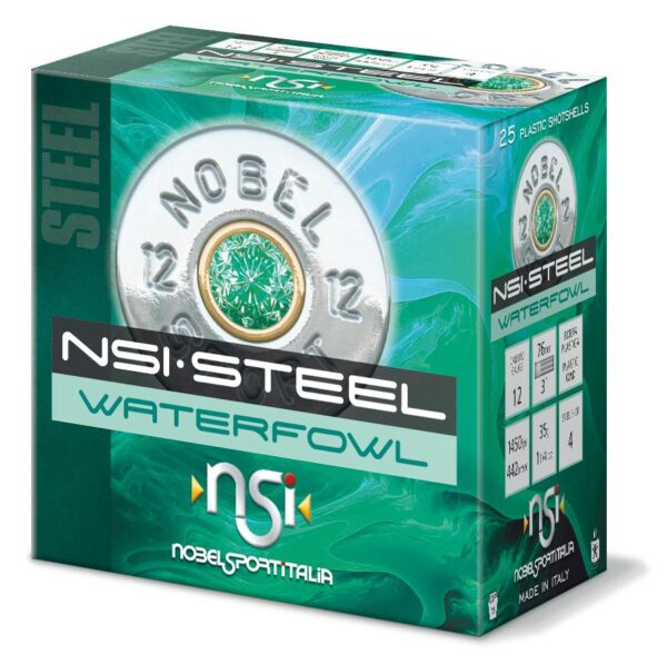 EPANS123ST2 Nobel Sport Steel Waterfowl Shotshells 12 ga 3" 1-1/4 oz 1450 fps #2 25/ct