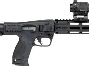 Smith & Wesson M&P FPC 9mm folding carbine with Crimson Trace red dot and three magazines