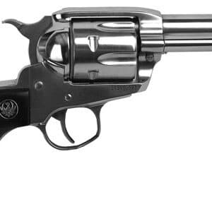 Ruger Vaquero .357 Magnum stainless revolver with bird's-head black laminate grips and fixed sights
