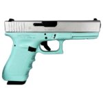 GLPI17502TFCSS 1 Glock 17 Gen 3 Custom "Robin's Egg Blue Frame Crushed Silver Slide" Handgun 9mm Luger 17/rd Magazines (2) 4.49" Barrel Austria