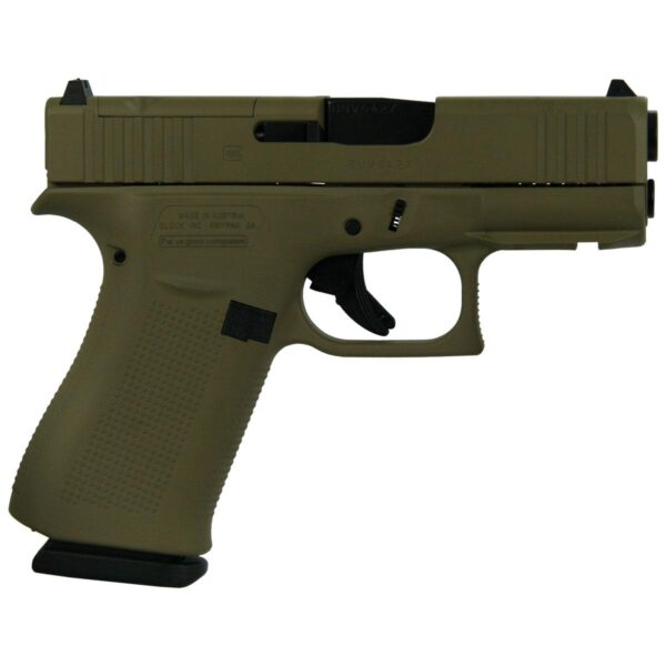 GLUX4350201FRMOSFDE 2 Glock 43x MOS Custom "FDE" Subcompact Handgun 9mm Luger 10/rd Magazines (2) 3.41" Barrel 5.5lb Trigger Front Rail USA