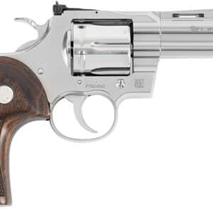 Colt Python Target stainless 4.25 in .357 Magnum revolver with walnut grips and fiber optic front sight