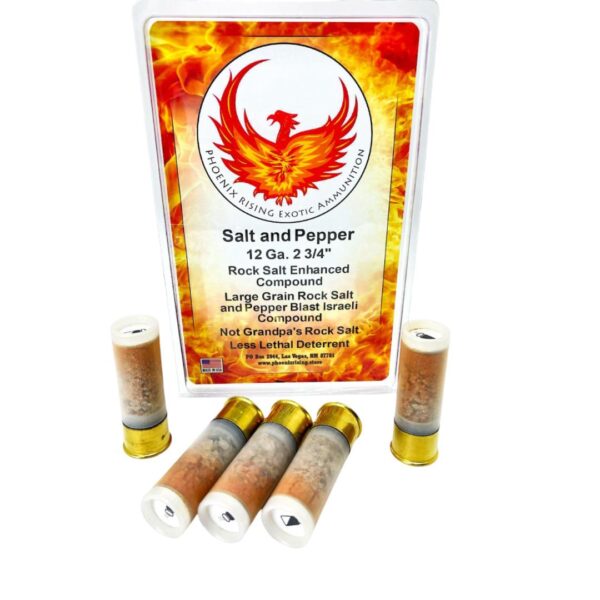 PPPRSALTANDPEPPER Phoenix Rising Salt & Pepper Shotshells Rock Salt & Pepper Blast 12ga 2-3/4" Less Lethal