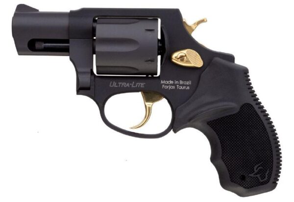 TX2856021ULG Taurus 856 Ultra Lite .38 Spl 6rds 2" Barrel Matte Black w/Gold Accents