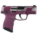 XI640164GRBC 1 Sig Sauer Exclusive "Black Cherry Roses" P365-380 Handgun 380 Auto 10rd Magazine 3.1" Barrel Black Manual Safety