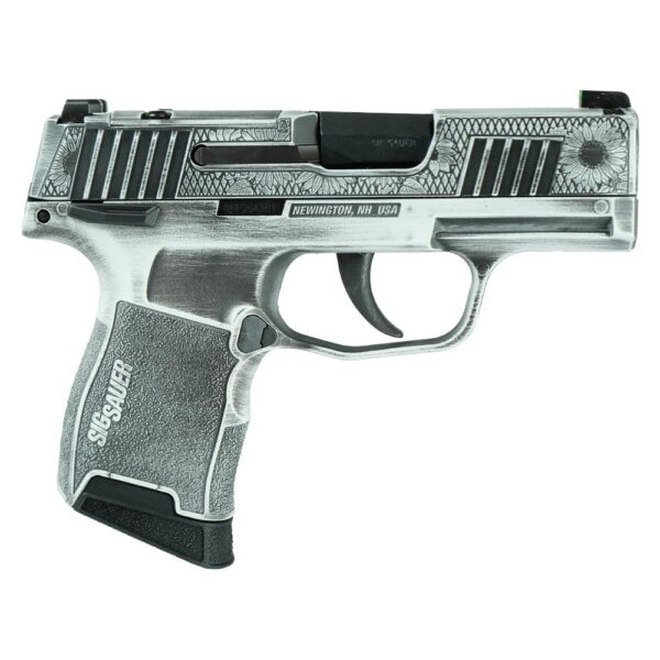 XI640164SF 1 Sig Sauer Exclusive P365-380 "Sun Flower" Handgun 380 Auto 10rd Magazine 3.1" Barrel Black Manual Safety