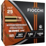 XN357BA 1 Fiocchi Hyperformance Hunt Handgun Ammunition .357 Rem Mag 140gr HP 1250 fps 25/ct