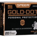 108158 Speer 23618GD Gold Dot Personal Protection 9mmLuger 124gr Hollow Point 20 Per Box/10 Case