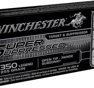 Winchester Ammo SUP350 Super Suppressed  350Legend 255gr Open Tip Range 20 Per Box/10 Case