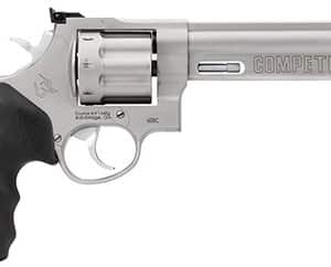 Taurus 2608069CMP 608 Competition 357 Mag/38 Special +P 8rd 6" Matte Stainless Steel Barrel, Cylinder & Frame, Black Finger Grooved Grip, Transfer Bar Safety, Exposed Hammer