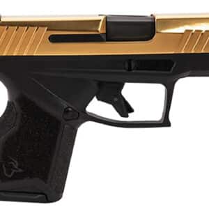 Taurus GX4 9mm pistol black polymer grip with PVD gold slide and 3.06 inch barrel