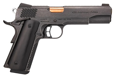 Kimber 45th Anniversary .45 ACP 5in 1911 Distressed Bluing with buffalo horn grips