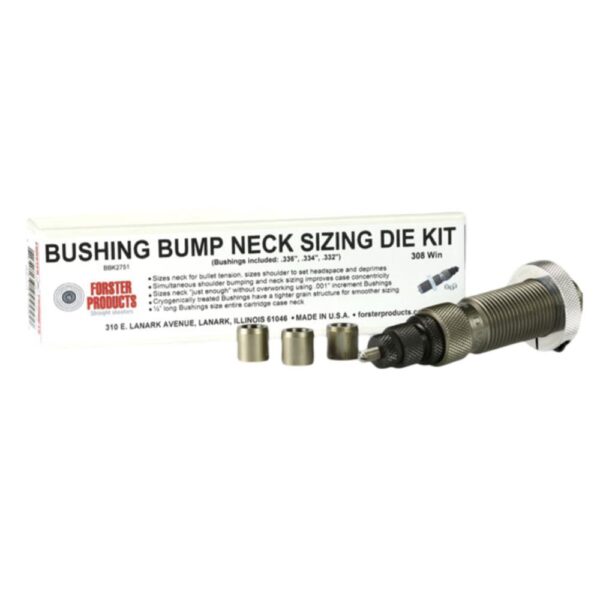 FPBBK2409 1 Forster Bushing Bump Neck Sizing Die Kit 6.5 PRC with 3 Neck Bushings