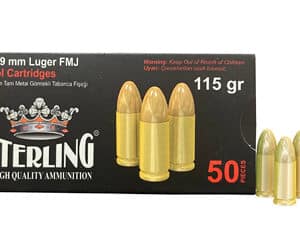 STERLING 9MM 115GR FMJ BRASS 50/1500