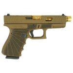 GLPI19502JMBOGB 1 Glock 19 Gen 3 Custom "Jimbo Ripple Stipple" Handgun 9mm Luger 15rd Magazines (2) 4" Gold Barrel Austria