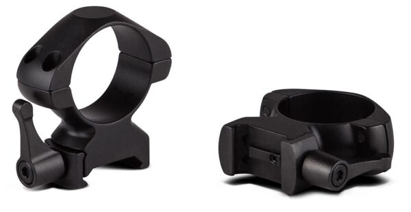 KL7409 Konus 2-Piece Steel Riflescope Rings With Quick Release Lever 30mm High - Matte Black