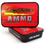 LALA19562028229 1 Lightning Ammo Rifle Bullets .22 Cal .224" 55 gr FMJ-BT w/c 100/ct Tin