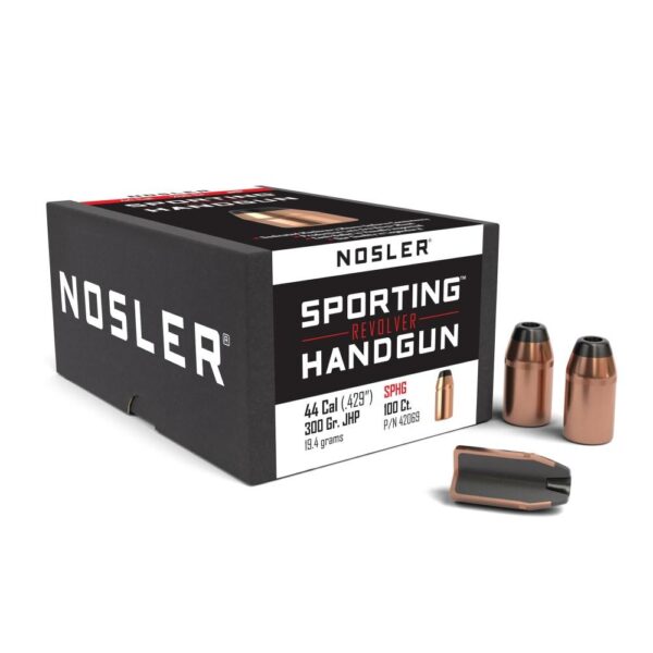 NO42069 1 Nosler Sporting Handgun Revolver Bullets .44 cal .429" 300 gr JHP 100/ct