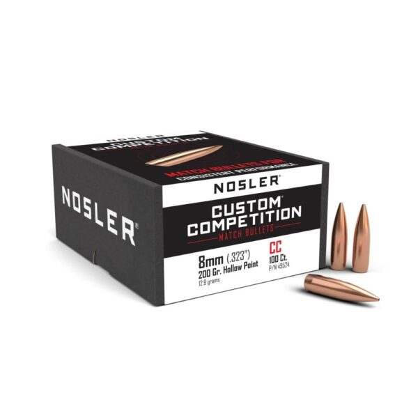 NO49524 1 Nosler Custom Competition Bullets 8mm .323" 200 gr HPBT 100/ct