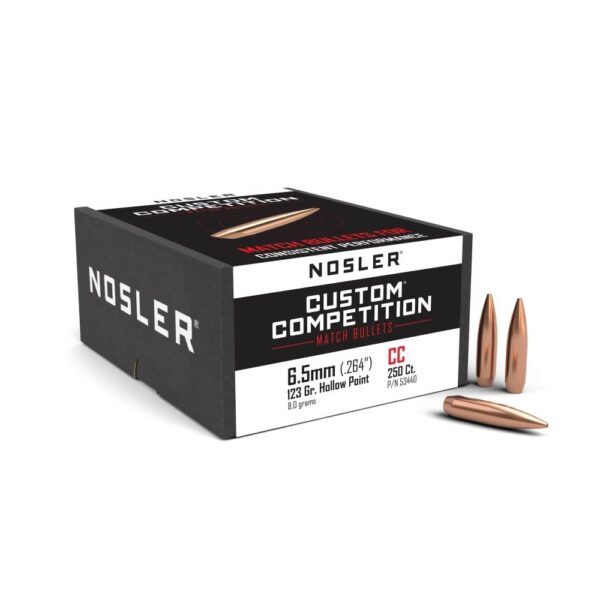 NO53440 1 Nosler Custom Competition Bullets 6.5mm .264" 123 gr HPBT 250/ct