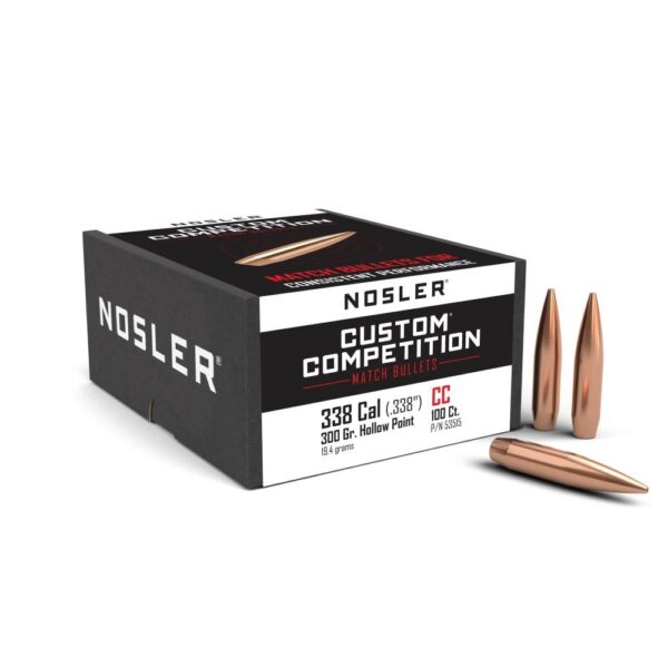 NO53515 1 Nosler Custom Competition Bullets .338 cal .338" 300 gr HPBT 100/ct