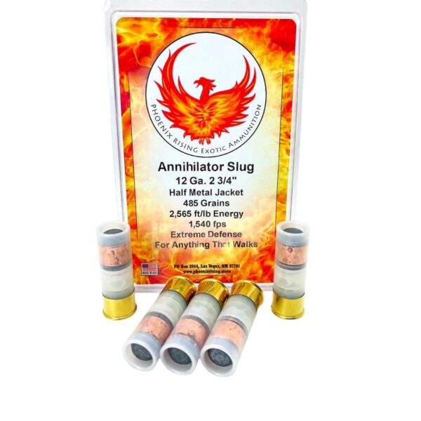 PPPRANNIHILATORHMJ Phoenix Rising Annihilator Slug Shotshell 12ga 2-3/4" 485gr Slug 1540 fps 5/ct