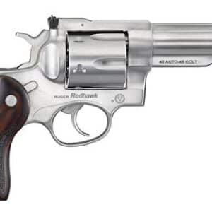 Ruger Redhawk .45 ACP 4.2 inch satin stainless revolver with lasered hardwood grips