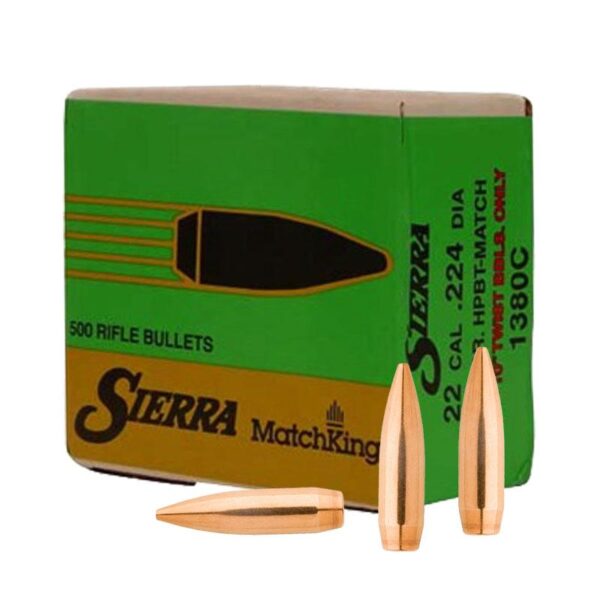 sierra matchking rifle bullets 500 ct 22 cal 224 69 gr hpbt match si1380c20copy Sierra MatchKing Rifle Bullets (500/ct) .22 cal .224 69 gr HPBT MATCH