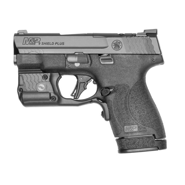 14229 mp SHIELDPlus CT OnWhite Left scaled S&W M&P Shield Plus w/Green CT Laserguard Pro Handgun 9mm Luger 10&13rd Magazines(2) 3.1" Barrel Optic Ready No Thumb Safety