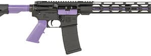 Diamondback DB15 5.56 rifle with 16-inch barrel and Magpul MOE furniture in black/purple