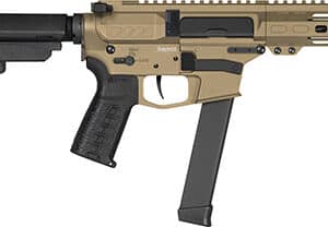 CMMG 99A890FCT Banshee MKGS 9mm Luger 33+1 5" Black Nitride Medium Taper Threaded Barrel, EML 4" M-LOK Handguards, Coyote Tan Cerakote Aluminum Picatinny Rail Receiver, CMMG Zeroed Grips