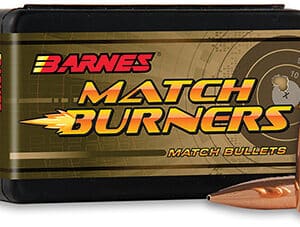 Barnes Bullets 32050 Match Burners  22Cal 77gr Match Burners Boat Tail 100 Per Box/10 Case
