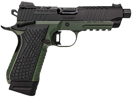Kimber KDS9C 9mm Ranger Green/Black pistol with 4.6in barrel and optic-ready slide