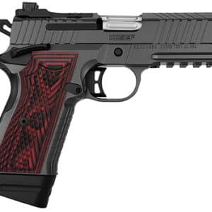 Kimber KDS9C 9mm pistol gray frame red and black G10 grips 4.09 inch barrel