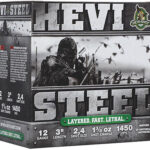 171777 HEVI-Shot HS60024 HEVI-Steel Waterfowl 12Gauge 3" 1 3/8oz 2/4Shot 25 Per Box/10 Case