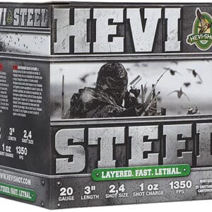 HEVI-Shot HS62024 HEVI-Steel Waterfowl 20Gauge 3" 1oz 2/4Shot 25 Per Box/10 Case