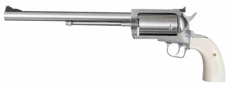 Magnum Research BFR 500 S&W Magnum 10 inch brushed stainless revolver with Bisley white laminate grip