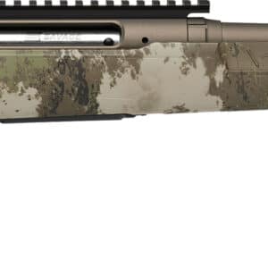 Savage Axis 2 Pro Woodland camo bolt-action rifle with 20-inch barrel and gun metal bronze Cerakote