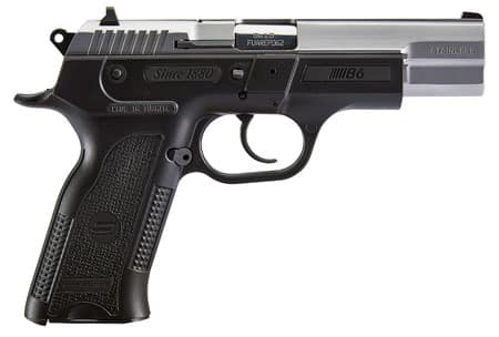 SAR Arms B6 9mm stainless slide with black polymer frame and 4.5 inch barrel