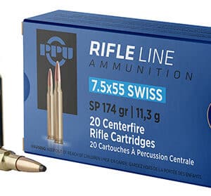 PPU PP7SS Metric Rifle  7.5x55mmSwiss 174gr Soft Point 20 Per Box/10 Case